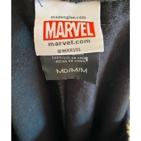 Marvel Black & Gold Tapered Ankle Elastic Waist Drawstring Sweatpants Size M - Picture 3 of 4